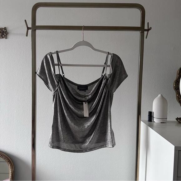 NWT Anthropologie Lurex Cowl-Neck Off-The-Shoulder Top. - Picture 10 of 14